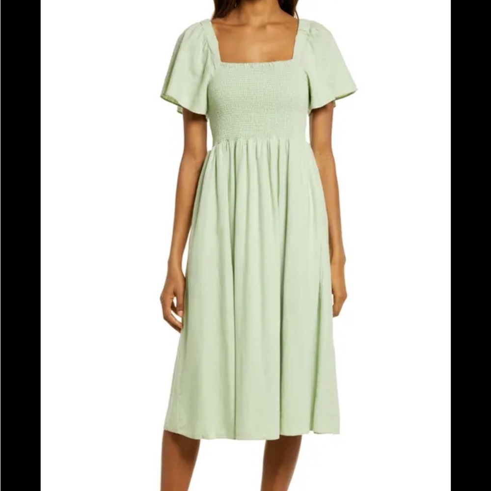 Madewell Light Green Midi Dress
